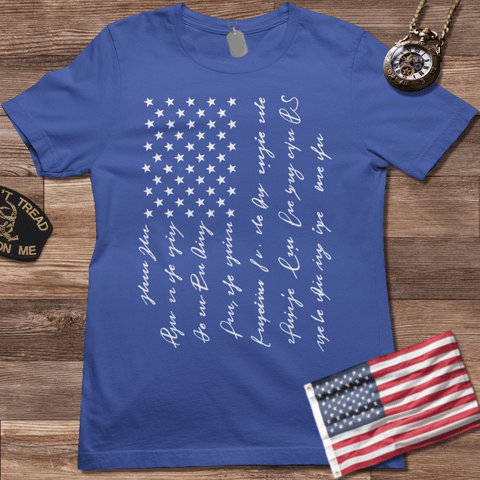 PATRIOTIC SCRIPT T-SHIRT